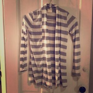 Grey and white strip sweater